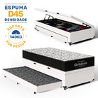 Cama Box Baú + Colchão Ortobom De Espuma D45 Airtech 150 + Au