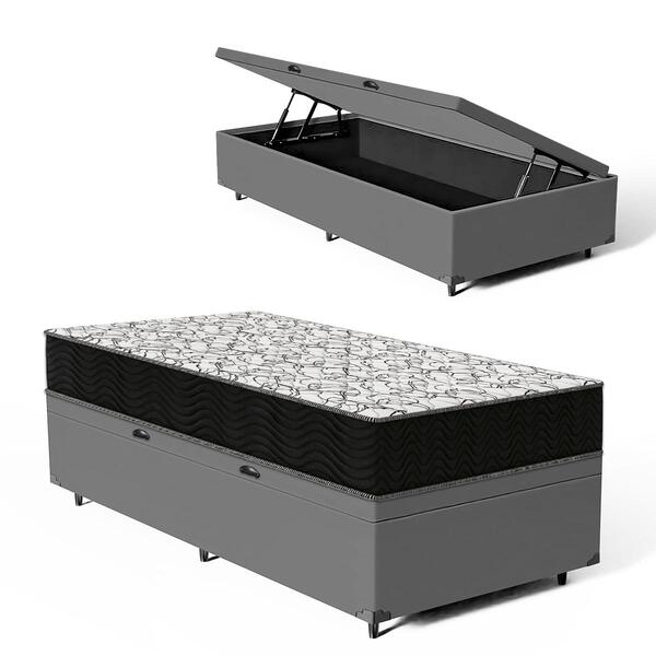 Cama Box Baú + Colchão Ortobom De Espuma D45 Airtech 150 D45