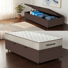 Cama Box Baú + Colchão Ortobom De Espuma D60 Force Dream Solt