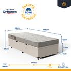 Cama Box Baú + Colchão Ortobom De Espuma Light Liso Solteiro