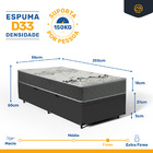 Cama Box Baú + Colchão Solteiro King  D33 Iso 3000 Gazin 96x2