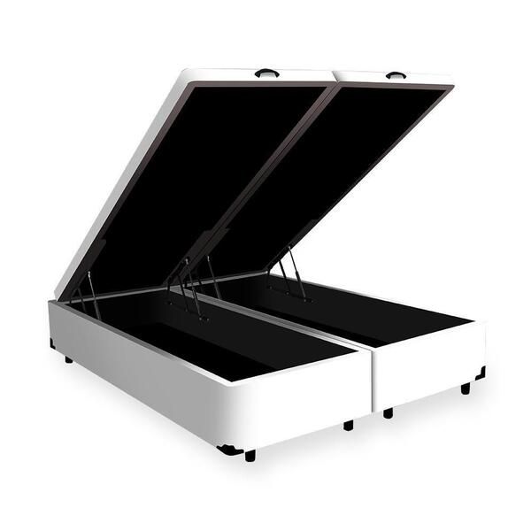 Cama Box Baú Bipartido Casal 138cm Branco