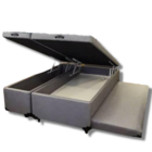 Cama Box Baú Bipartido Casal Com Auxiliar Suede Areia