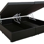 Cama Box Baú Bipartido King 1 93 X 2 03 Blindada Corino Preto