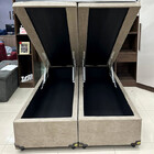 Cama Box Baú Bipartido King 1 93 X 2 03 Blindada Sued Bege