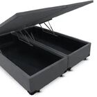 Cama Box Baú Bipartido King 1 93 X 2 03 Blindada Sued Cinza