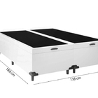 Cama Box Baú Casal 138 Bipartido Tecido Sintético Branco Com