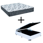 Cama Box Baú Casal 138 Tecido Sintético Branco Com Colchão Al