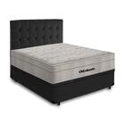 Cama Box Baú Casal + Cabeceira Cassis E Colchão Ortobom Airte