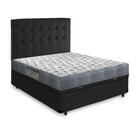 Cama Box Baú Casal + Cabeceira Cassis E Colchão Ortobom Iso 1