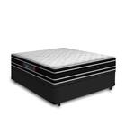 Cama Box Baú Casal + Colchão Castor De Espuma D33 - Black Whi