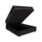 Cama Box Baú Casal + Colchão Castor De Espuma D33 - Black Whi