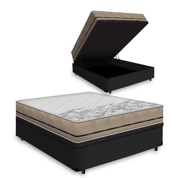Cama Box Baú Casal + Colchão De Molas Gazin Classic Super 138