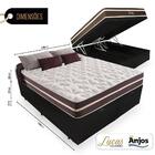Cama Box Baú Casal+ Colchão 138x188x64cm Preto