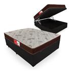 Cama Box Baú Casal+ Colchão Cristal 138x188x62cm Preto