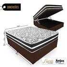 Cama Box Baú Casal+ Colchão Graphite 138x188x68cm Marrom