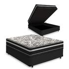 Cama Box Baú Casal+ Colchão Graphite 138x188x68cm Preto