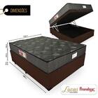 Cama Box Baú Casal+ Colchão Sienna 138x188x56cm Marrom
