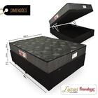 Cama Box Baú Casal+ Colchão Sienna 14x188x138cm Preto