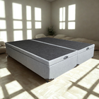 Cama Box Baú Casal Bipartido Blindado Linhão Cinza