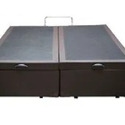 Cama Box Baú Casal Bipartido Blindado Sintético Marrom Com Pi