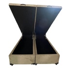 Cama Box Baú Casal Bipartido Blindado Suede Bege Com Pistão A