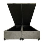 Cama Box Baú Casal Bipartido Blindado Suede Cinza Com Pistão