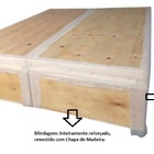 Cama Box Baú Casal Bipartido Blindado Suede Cinza Com Pistão