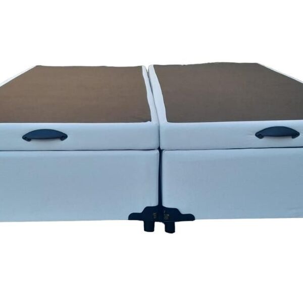 Cama Box Bau Casal Bipartido Linhão Branco Com Pistão A Gás