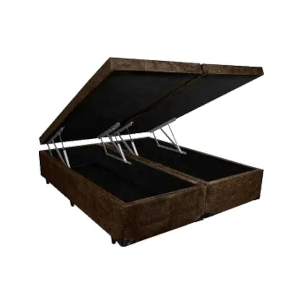 Cama Box Baú Casal Bipartido Premium 4 Amortecedores 138x188x