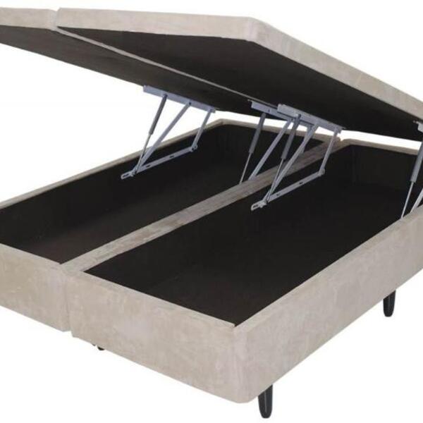 Cama Box Baú Casal Bipartido Premium 4 Amortecedores 138x188x