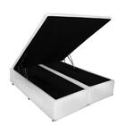 Cama Box Baú Casal Bipartido Premium Corino Branco 138x188x40