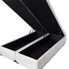 Cama Box Baú Casal Bipartido Sintético Branco Com Pistão A Gás