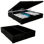 Cama Box Baú Casal Bipartido Sintético Sereneprime Preto 138x