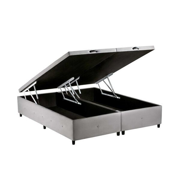 Cama Box Bau Casal Bipartido Suede(1.38x1.88) Cafecomleite