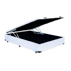 Cama Box Baú Casal Blindado Linhão Branco Com Pistão A Gás