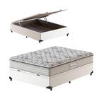 Cama Box Baú Casal Branca + Colchão De Espuma D33 - Probel -