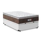 Cama Box Baú Casal Branca + Colchão De Molas Ensacadas - Comf