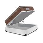 Cama Box Baú Casal Branca + Colchão De Molas Ensacadas - Comf