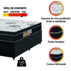 Cama Box Baú Casal Colchão Espuma 138x188x66m Orthoface Grafi
