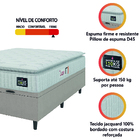 Cama Box Baú Casal Colchão Espuma D45 Lazio Pillow Top 138x18