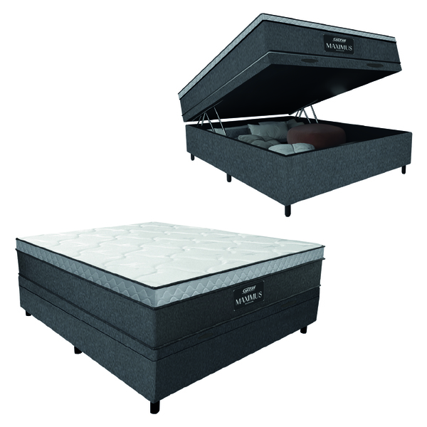 Cama Box Baú Casal Colchão Gazin Maximus Molas Ensacadas 138x