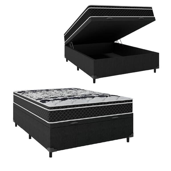 Cama Box Baú Casal Colchão Molas Ensacadas Paradiso 138x188x7