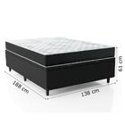 Cama Box Baú Casal Colchão Molas Ensacadas Tóquio Preto Suede