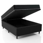 Cama Box Baú Casal Colchão Molas Ensacadas Tóquio Preto Suede