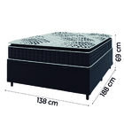 Cama Box Baú Casal Colchão Molas Ensacadas Vicenzo 138x188x69