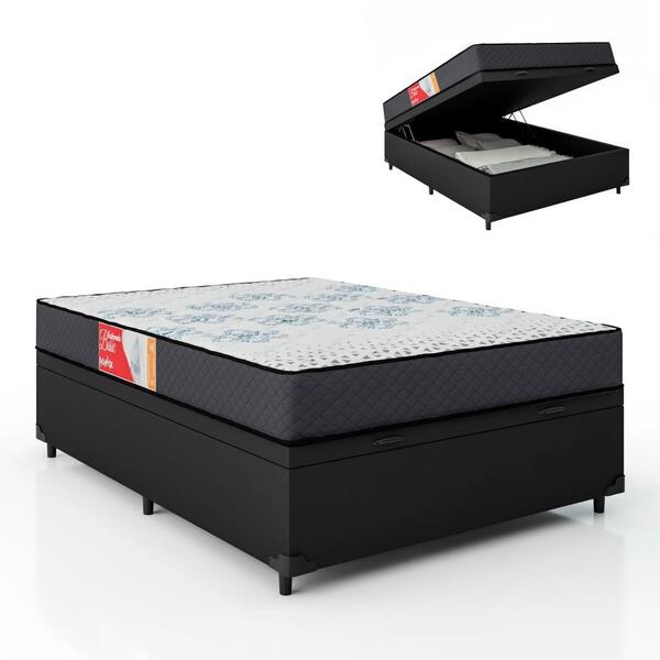 Cama Box Baú Casal Colchão Molas Esplanada 138x188x61cm Grafi