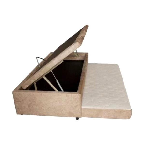 Cama Box Baú Casal Com Auxiliar Ortopédica 138x188x46cm