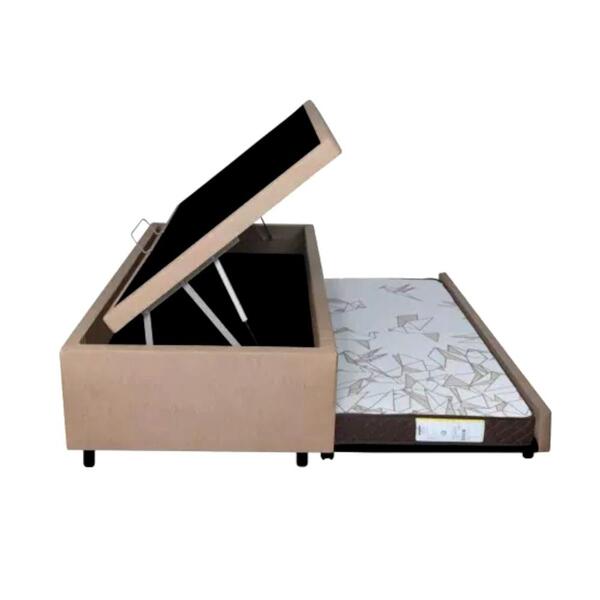 Cama Box Baú Casal Com Cama Auxiliar Para Colchão 138x188x46cm