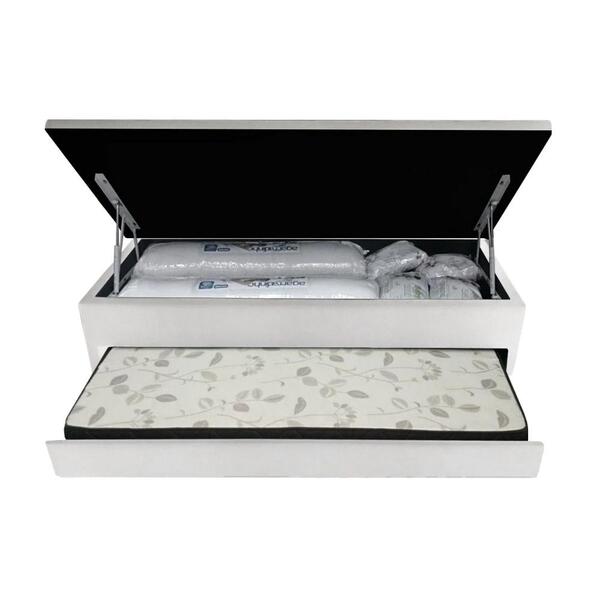 Cama Box Baú Casal Com Cama Auxiliar Para Colchão 138x188x46cm